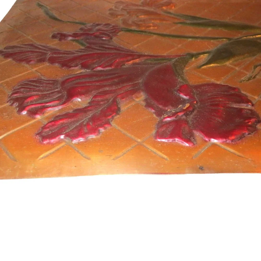 Embossed Copper Relief Painting - Irises